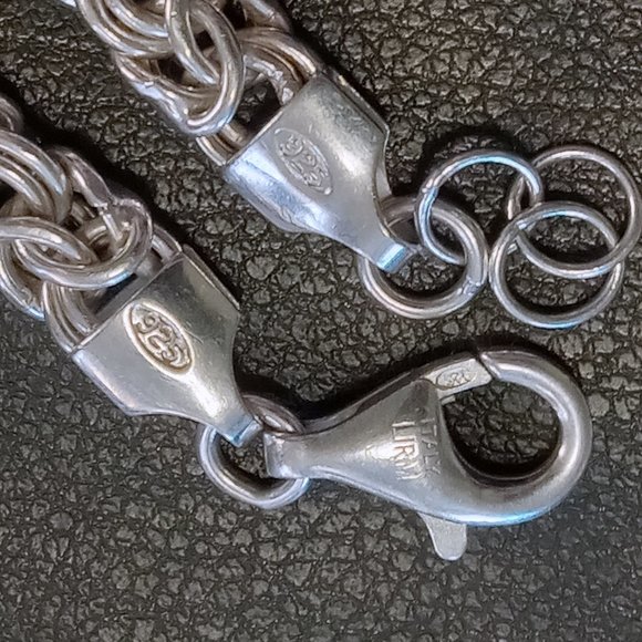 Vintage LIRM 925 Sterling Silver Byzantine Bracelet - Picture 7 of 8